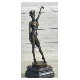 BRONZE CABARET DANCER SCULPTURE