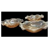 (3) Pc Iris Pattern Carnival Bowls