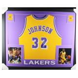 Autographed Magic Johnson Custom Framed Jersey