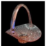 Pink Hobnail Basket