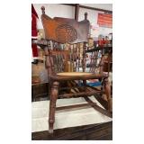 Antique Cane Bottom Rocking Chair