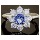 Brilliant Tanzanite & White Topaz Ring