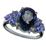 Oval 5.10 ct Mystic Topaz & Tanzanite Ring