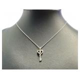 Elegant Diamond Key Necklace