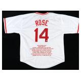 Autographed Pete Rose Stat Jersey