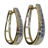 Elegant 1/2 ct Elongated Hoop Diamond Earrings