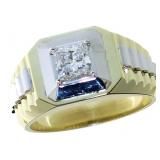 10k Gold Mens 1.05 ct Rolex Style Lab Diamond Ring