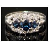 Platinum Natural 1.55 ct Sapphire & Diamond Ring