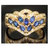 18kt Gold 1.29 ct Sapphire & Diamond Ring