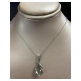 Pear Cut 6.05 ct Natural Green Amethyst Pendant