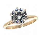 14k Gold 2.12 ct Round VS1 Lab Diamond Ring