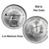 Mexican Onza Balance Scale Silver Coin