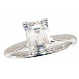 14k Gold 2.01 ct Emerald Cut Lab Diamond Ring