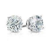 14kt Gold Brilliant 1.00 ct Diamond Stud Earrings