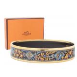 HERMES Emaille Gold Fashion Bangle Bracelet