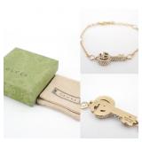 GUCCI GG Key Rhinestone Bracelet