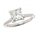 14k Gold 1.70 ct Princess Cut Lab Diamond Ring