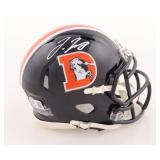 Autographed Jerry Jeudy Broncos Mini Helmet