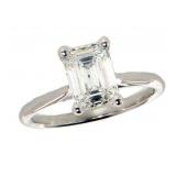 14k Gold 2.02 ct Emerald Cut Lab Diamond Ring