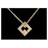 GIVENCHY G Logo Rhinestone Necklace