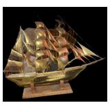 Brass Ship on Stand