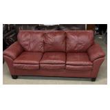 Pre-Owned Red Leather Sofa