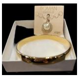 Goldtone Bangle & Roman Enhancer