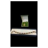 Estate Leaf Necklace & Stone Bracelet