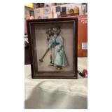 Framed Showcase Picture-Lady Playing Croquet