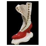 Porcelain Red & White Boot