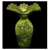 10 " Green Crackle Vase
