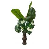 Beautiful Vase Full Faux Monstera Leaves i