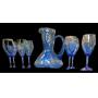 Blue Pitcher & 8 Stem Glasses