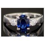 Platinum 1.82 ct Sapphire & Diamond Ring
