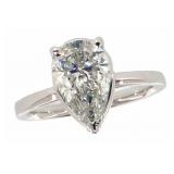14k Gold 1.50 ct Pear Shape Lab Diamond Ring