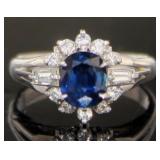 Platinum 1.82 ct Sapphire & Diamond Ring
