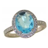 Oval 3.60 ct Blue Topaz Dinner Ring