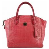 MCM Pink Crocodile Embossed Shoulder Bag