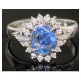 Platinum 1.84 ct GIA Sapphire & Diamond Ring