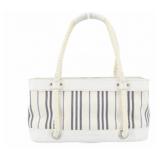 Burberry White & Blue Stripe Shoulder Bag