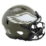 Autographed AJ Brown Eagles Mini Helmet
