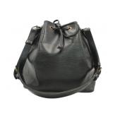 Louis Vuitton Black Leather Drawstring Bag