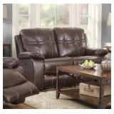 Coaster 601 LEATHER DBL Reclining Love Seat