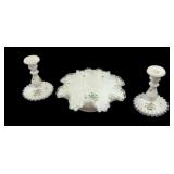 3.5 x 5.5 Fenton Silver Crest Bowl & 6 ï¿½ Candle