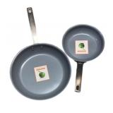 (2) Pc Green Pan Frying Pans