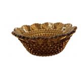 8 ï¿½ Early Amber Imperial Glass Hobnail Bowl