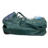 Joy Mangano Leather Duffle Bag wï¿½ Rollers