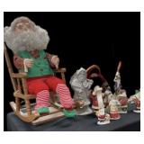 Rocking Santa & 10 Pc Santa Collection