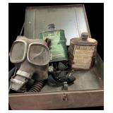 Vintage 1930s-1940s Mine Safety Mask & Canisters