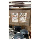 Framed Anna Sand Ray Original-Red Mittens